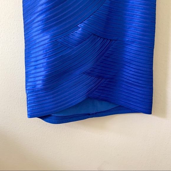 BCBG Max Azria Cocktail Dress Blue Saphire One Strap Bodycon Size 8 - Picture 4 of 8